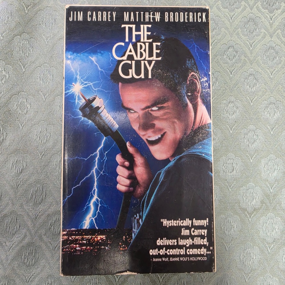The Cable Guy VHS 1996 Jim Carrey Matthew Broderick Dark Comedy Movie 82423